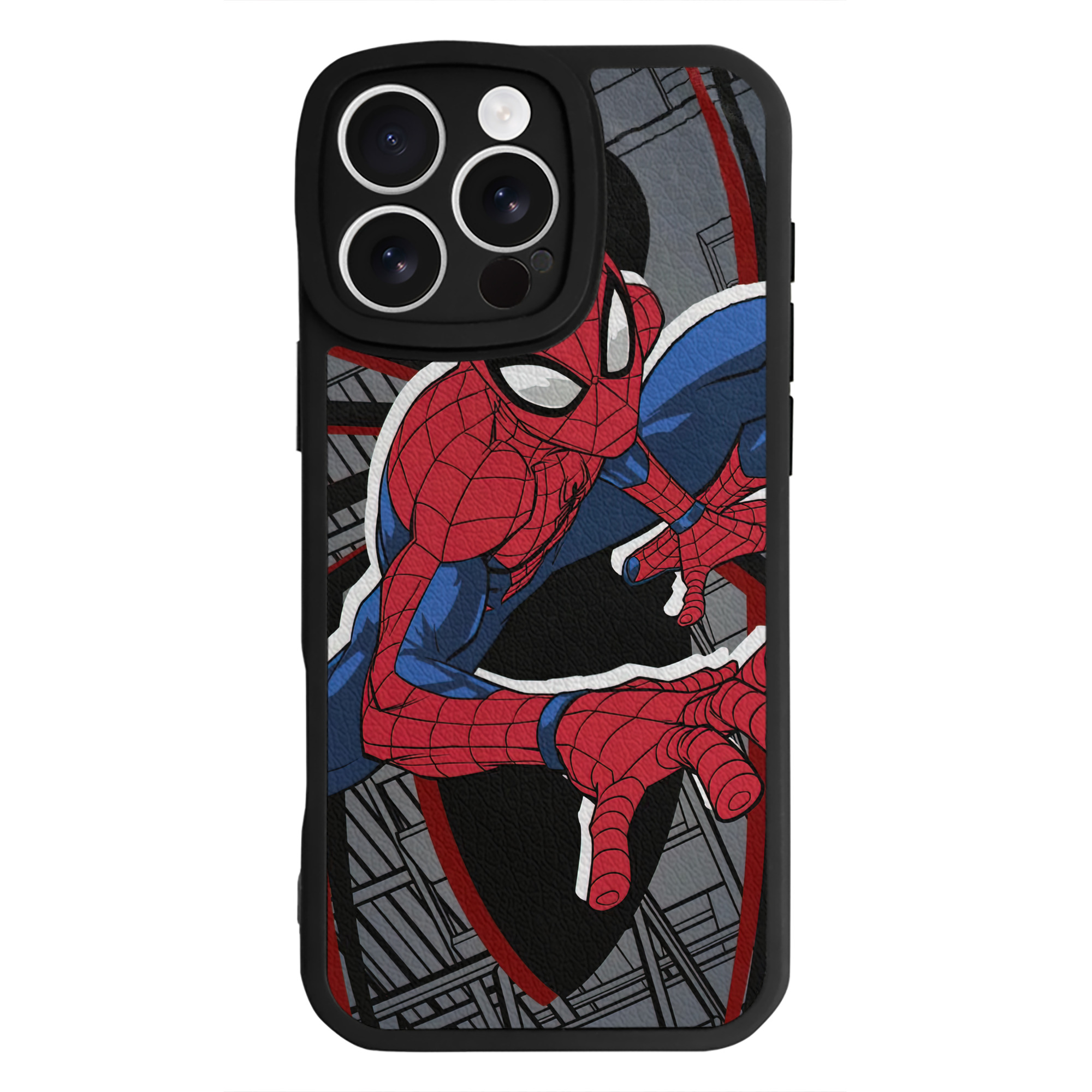 （画像用） Spider Man スパイダーマン 【iPhone 16シリーズ対応】シリコンスマホケース（レザー調） 材質：シリコン
